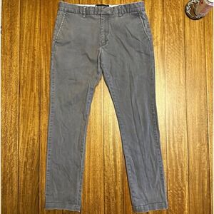 Combatant Gentlemen Gray Slim Fit Chino Pants Mens 33 Cotton Twill Tapered a136